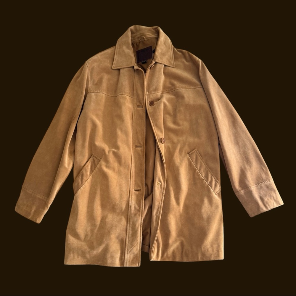 Vintage Coach Tan Suede Leather Button Jacket